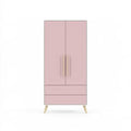 Armario con dos puertas y cajones inferiores - rosa