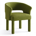 Sillón con respaldo abierto y patas tapizadas - verde