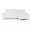 Sofá con asiento lateral alargado y respaldo dividido - blanco