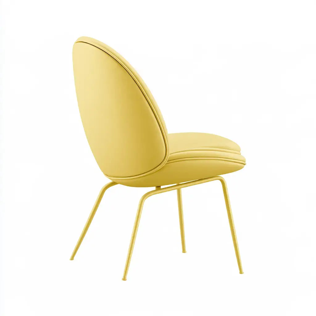 Silla con respaldo ovalado y patas finas - amarillo