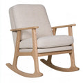 Mecedora con brazos rectos y cojines lisos - beige