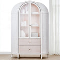 Vitrina con remate arqueado y cajones bajos - rosa